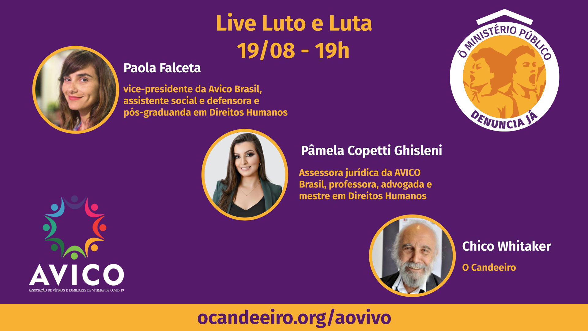Live Luto e Luta, com a AVICO – 19/08