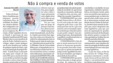 Não à compra e venda de votos