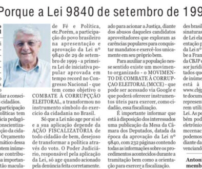 Porque a Lei 9.840 de setembro de 1999
