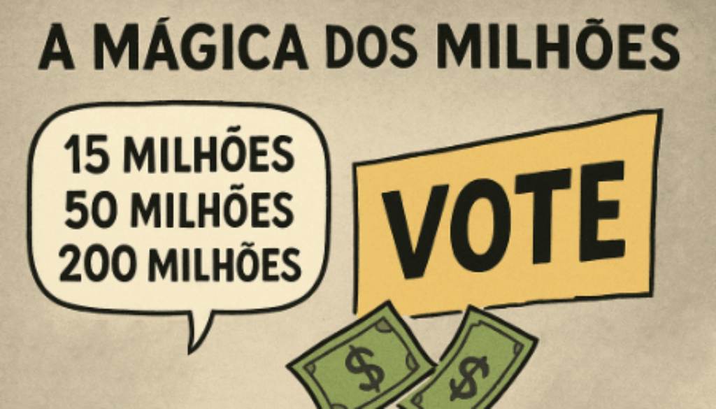 A MÁGICA DOS MILHÕES: Como candidatos chegam a campanhas de 15, 50 e até 200 milhões no Brasil e quem realmente paga essa conta