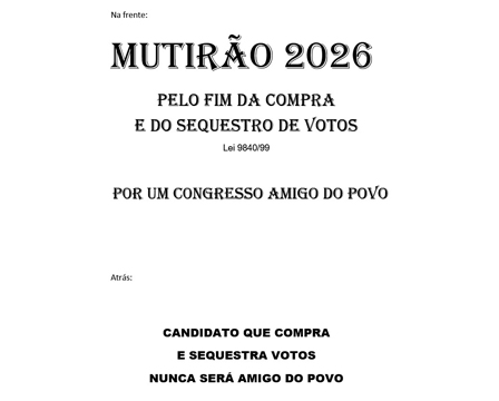 CAMISETA MUTIRÃO - SÓ TEXTO - CHICO WHITAKER